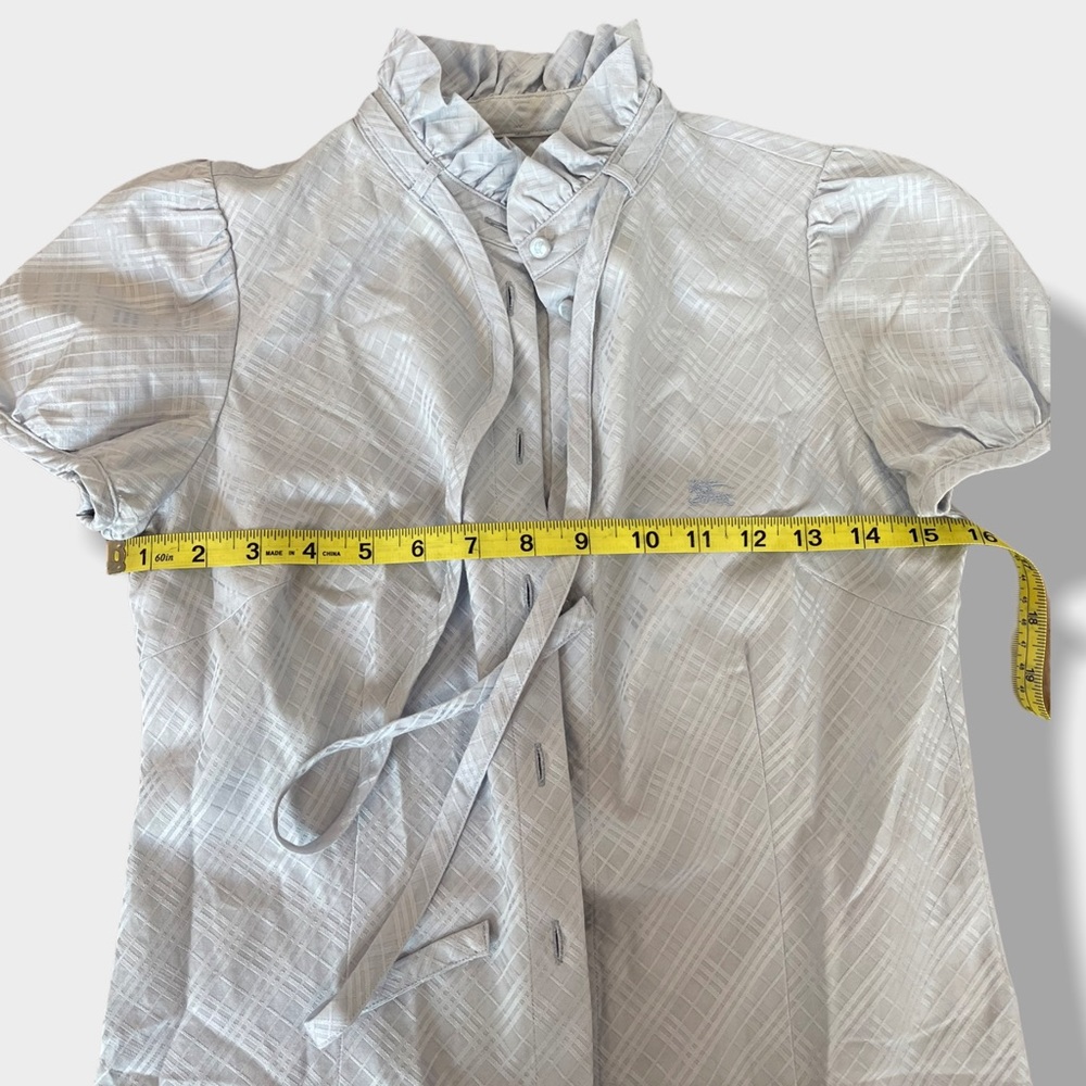Authentic Burberry Blue Check Ruffle Top - Picture 12 of 16
